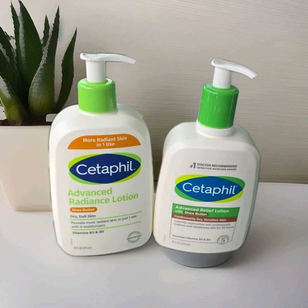 Cetaphil Advanced‎ Radiance + Advanced Relief Lotion with Shea Butter 16oz Each